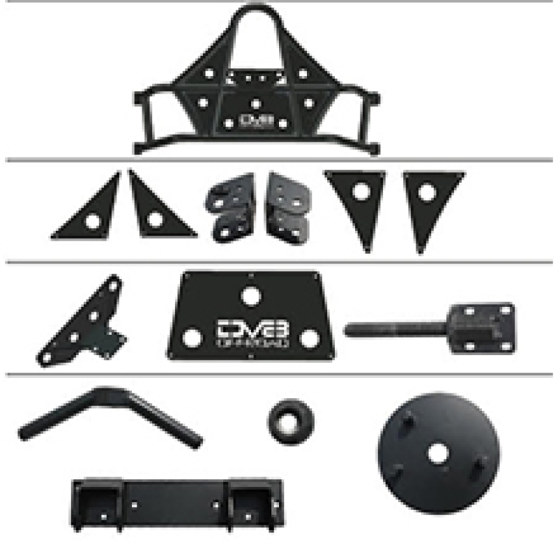 Jeep Wrangler Spare Tire Carrier - DV8 Offroad - Body Mount Tire Carrier - Textured Black - `07-`18
